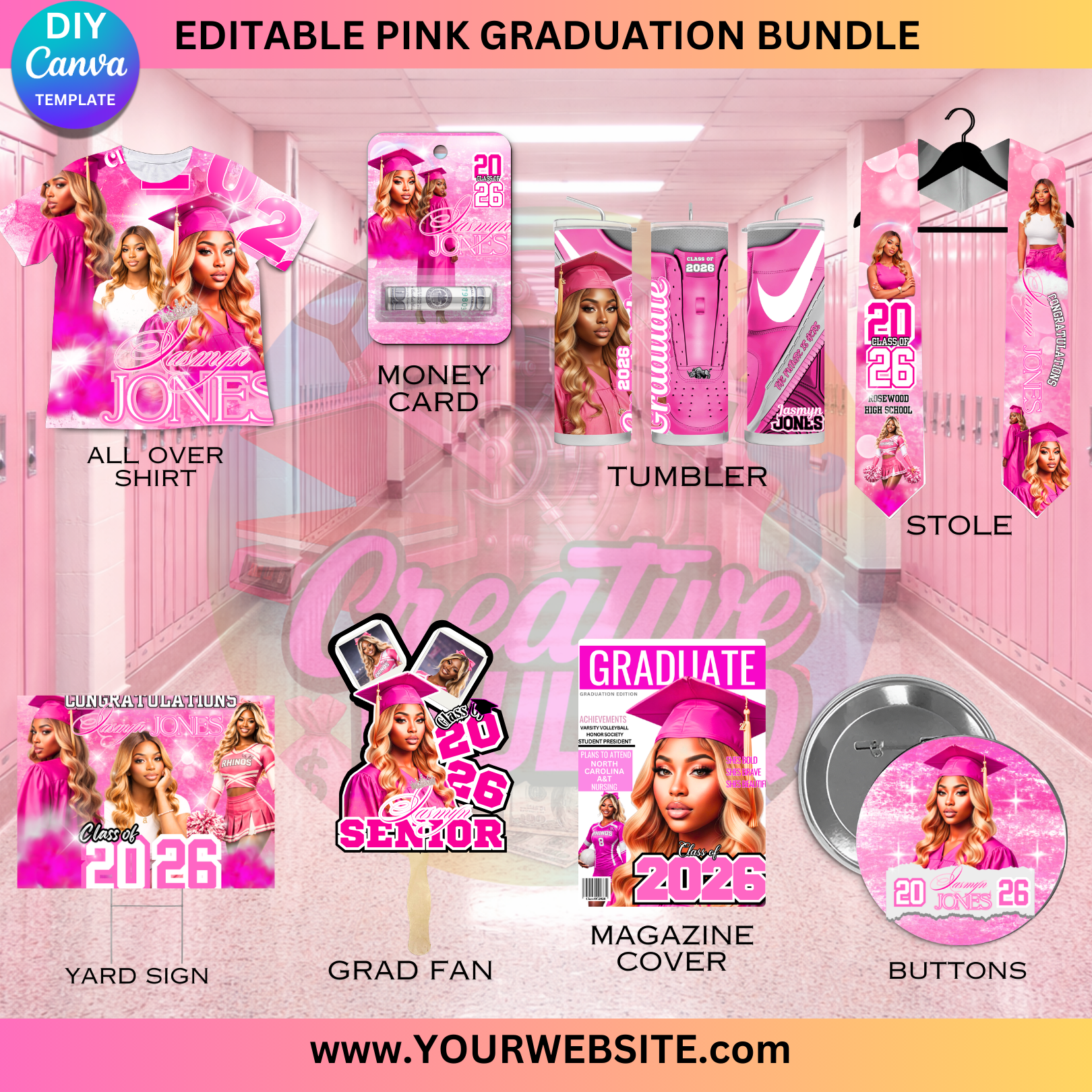 Pink Grad ELITE Bundle - Design 1