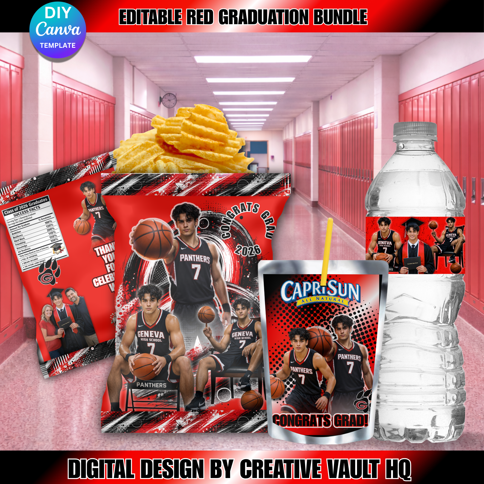 Red Graduation Party Favor Bundle